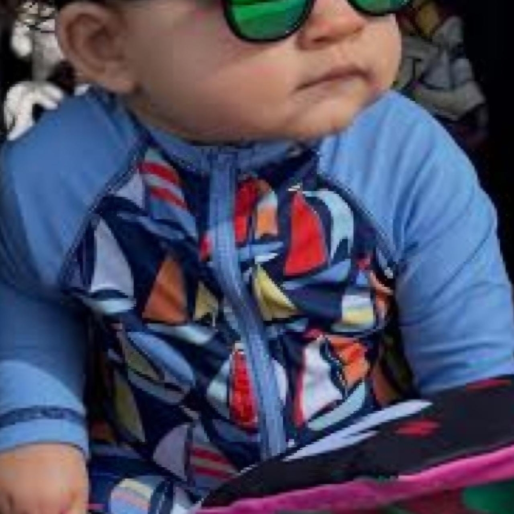 Little Me Multicolor Sailboat Rashguard Set - Picture 4 of 5